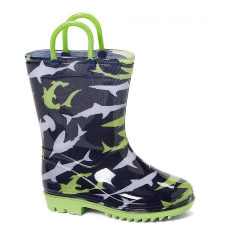 Lilly of New York Unisex Blue Shark Rain Boots 5